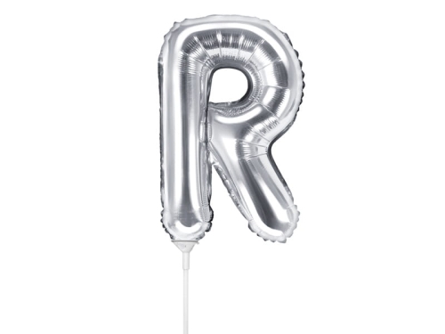 BALON LITERA R SREBRNY 14'' 35cm