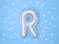 BALON LITERA R SREBRNY 14'' 35cm