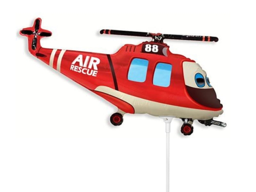 BALON HELIKOPTER CZERWONY 14'' 36cm