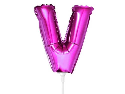 BALON LITERA V RÓŻOWY 14'' 36cm