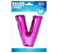 BALON LITERA V RÓŻOWY 14'' 36cm