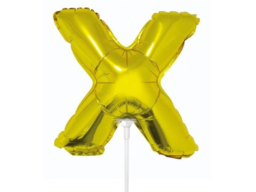 BALON LITERA X ZŁOTY 14'' 36cm