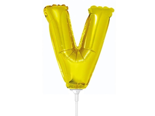 BALON LITERA V ZŁOTY 14'' 36cm