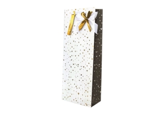 TOREBKA PREZENTOWA KOKARDA SERDUSZKA BIAŁO-ZŁOTA 36x13cm 1szt