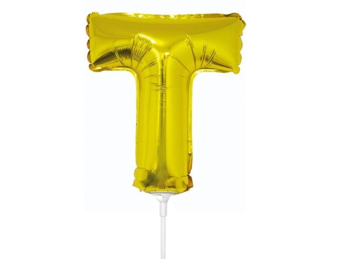 BALON LITERA T ZŁOTY 14'' 36cm