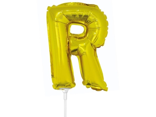 BALON LITERA R ZŁOTY 14'' 36cm