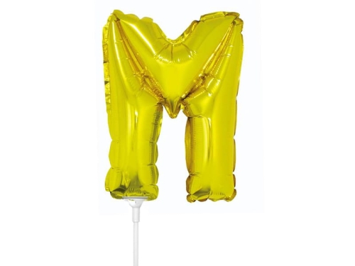 BALON LITERA M ZŁOTY 14'' 36cm