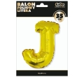 BALON LITERA J ZŁOTY 14'' 36cm