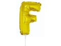 BALON LITERA F ZŁOTY 14'' 36cm