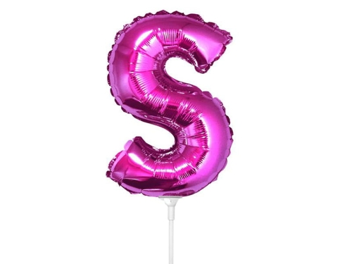 BALON LITERA S RÓŻOWY 14'' 36cm
