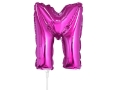 BALON LITERA M RÓŻOWY 14'' 36cm