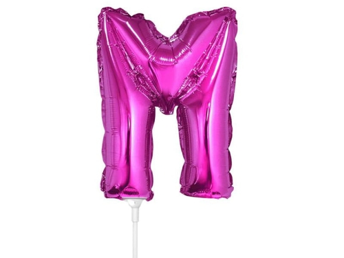 BALON LITERA M RÓŻOWY 14'' 36cm