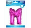 BALON LITERA M RÓŻOWY 14'' 36cm