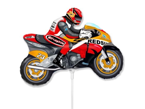 BALON MOTOR CZERWONO-POMARAŃCZOWY 14'' 36cm