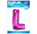 BALON LITERA L RÓŻOWY 14'' 36cm