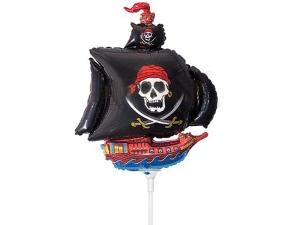 BALON FLEXMETAL STATEK PIRACKI CZARNY 14'' 36cm