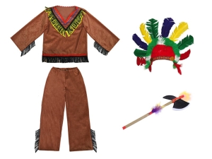 ZESTAW INDIANIN BRĄZOWY 116-128 4el