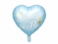BALON SERCE MOM TO BE BŁĘKITNY 14'' 35cm