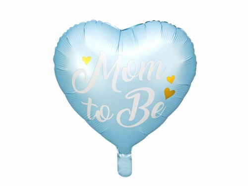 BALON SERCE MOM TO BE BŁĘKITNY 14'' 35cm