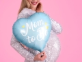 BALON SERCE MOM TO BE BŁĘKITNY 14'' 35cm