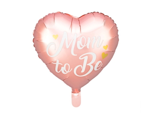 BALON SERCE MOM TO BE RÓŻOWY 14'' 35cm