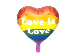BALON SERCE LOVE IS LOVE TĘCZOWY 14'' 35cm