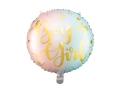 BALON OKRĄGŁY BOY OR GIRL RÓŻOWO-BŁĘKITNY 14'' 35cm