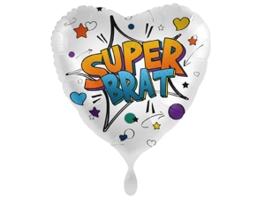 BALON PREMIOLOON SERCE SUPER BRAT BIAŁY 17" 43cm