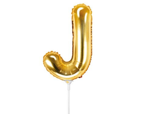 BALON LITERA J ZŁOTY 14'' 35cm