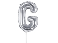 BALON LITERA G SREBRNY 14'' 35cm