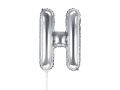 BALON LITERA H SREBRNY 14'' 35cm