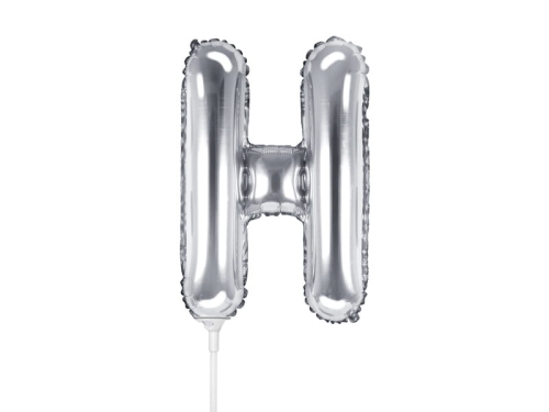 BALON LITERA H SREBRNY 14'' 35cm