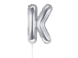 BALON LITERA K SREBRNY 14'' 35cm