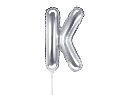 BALON LITERA K SREBRNY 14'' 35cm