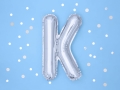BALON LITERA K SREBRNY 14'' 35cm