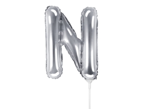 BALON LITERA N SREBRNY 14'' 35cm