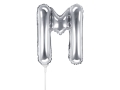 BALON LITERA M SREBRNY 14'' 35cm