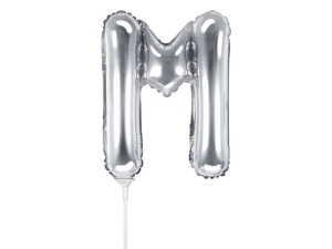 BALON PARTY DECO LITERA M SREBRNY 14'' 35cm
