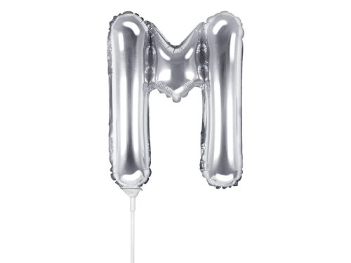 BALON LITERA M SREBRNY 14'' 35cm