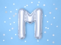 BALON LITERA M SREBRNY 14'' 35cm