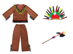 ZESTAW INDIANIN BRĄZOWY 134-140 4el