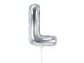 BALON LITERA L SREBRNY 14'' 35cm