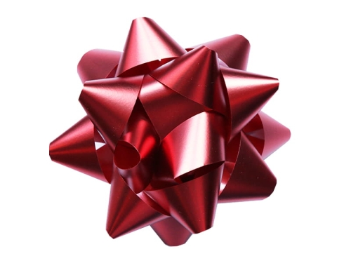 GWIAZDKA PREZENTOWA SATYNOWA CZERWONA 13cm 1szt