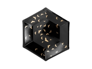 TALERZYKI PAPIEROWE NIETOPERZE CZARNE 20cm 6szt.