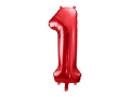 BALON CYFRA 1 CZERWONY 34'' 86cm