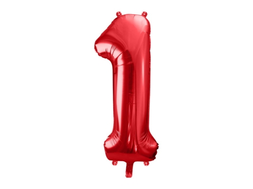 BALON CYFRA 1 CZERWONY 34'' 86cm