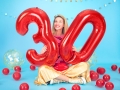 BALON CYFRA 4 CZERWONY 34'' 86cm