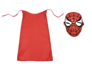 ZESTAW SPIDERMAN CZERWONY PELERYNA 75cm 2el