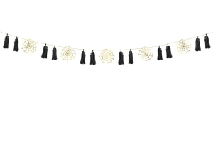 GIRLANDA PAJĘCZYNA CZARNO-ZŁOTA 1,75m