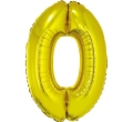 BALON CYFRA 0 ZŁOTY 14'' 36cm